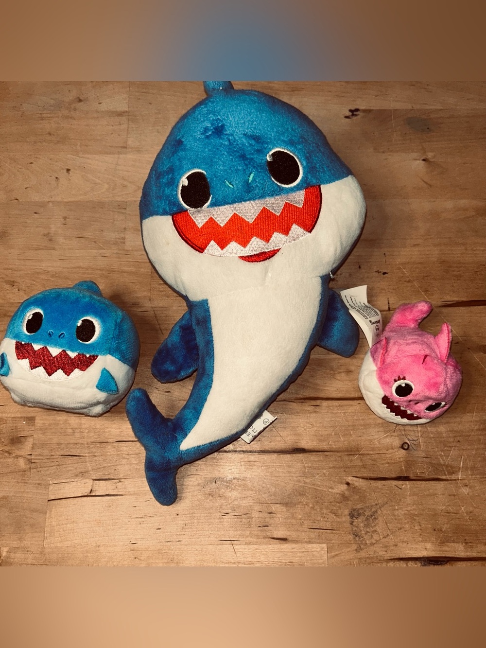 Pinkfong Baby Shark Plush Toy 3 pc Lot 2 Blue 1 Pink